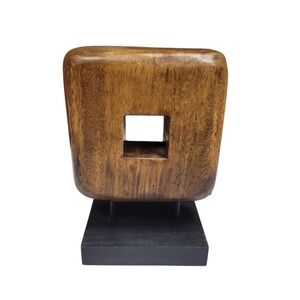Jennifer Farrell Collection Wooden Sculpture Statue Home Décor on Black Base